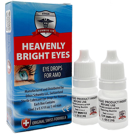 Ethos Bright Eyes Eye Drops for AMD pack with bottles
