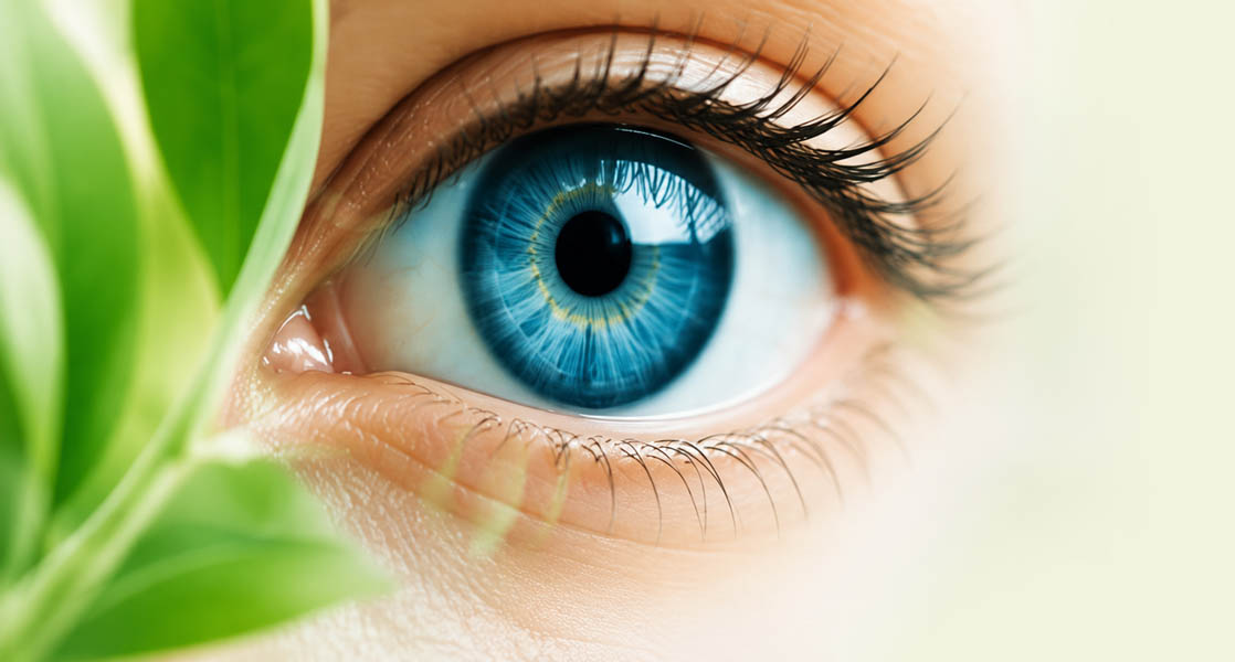 Close up of a healthy blue eye